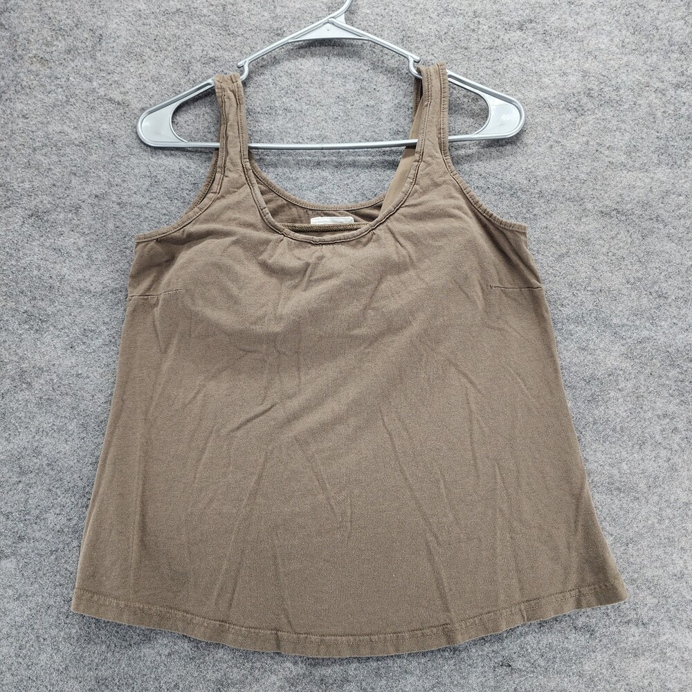 Purnell Tank Top Womens Large Brown Built In Bra Bamboo Sleeveless